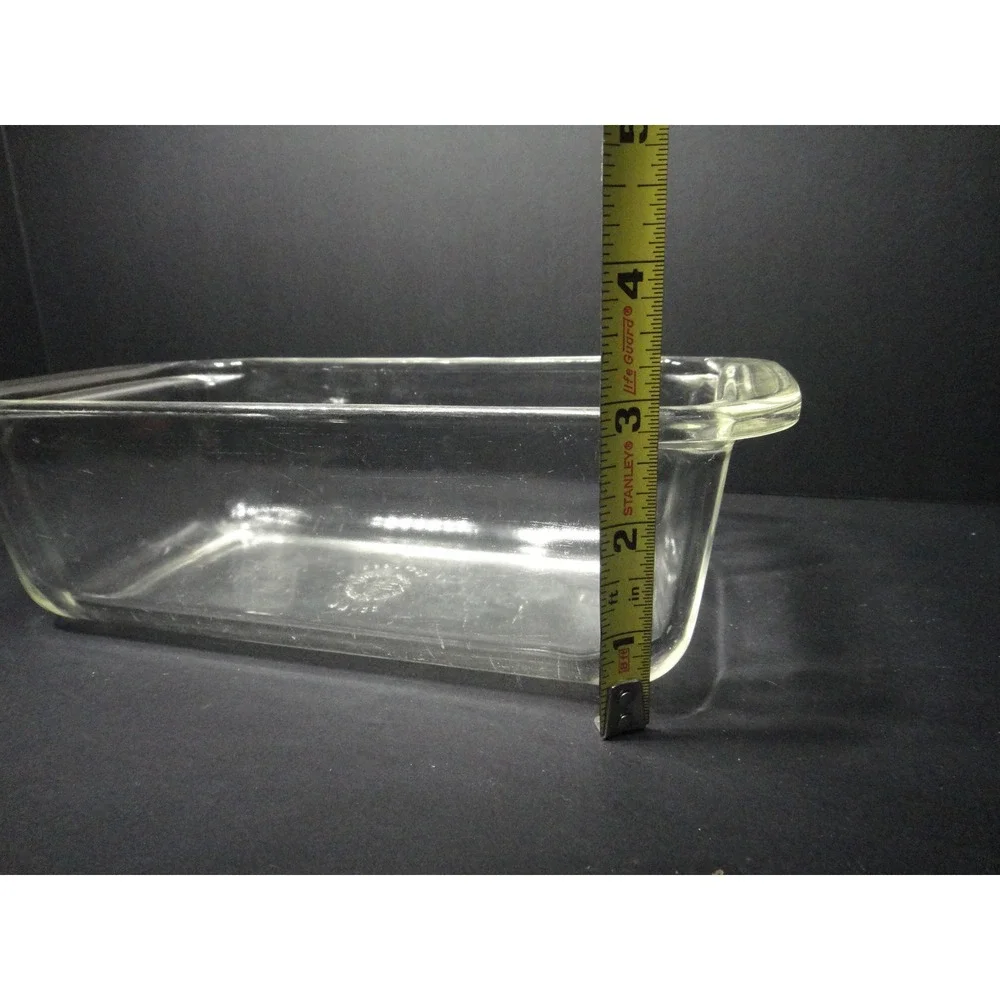 Vintage Pyrex #213 1.5 Quart Clear Glass Loaf Pan Rectangular Baking Dish USA